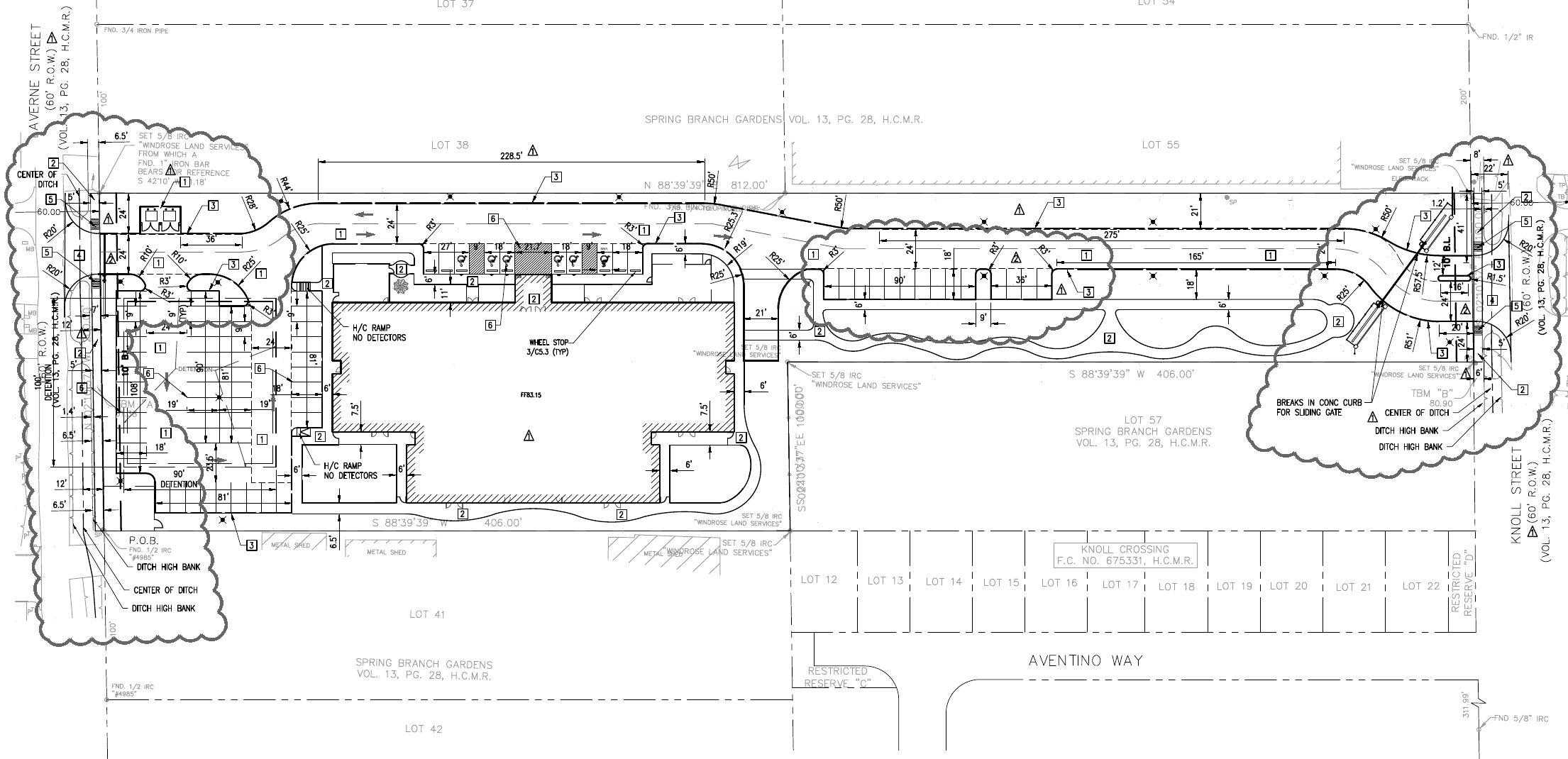 The Arbor School civil site layout showing the school building, parking, vehicle circulation, and street access, with the right-side information column removed